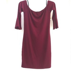 Forever 21 Large Red Ruffle Sleeve Bodycon Dress NWT(Fits more like a Sm-Med)